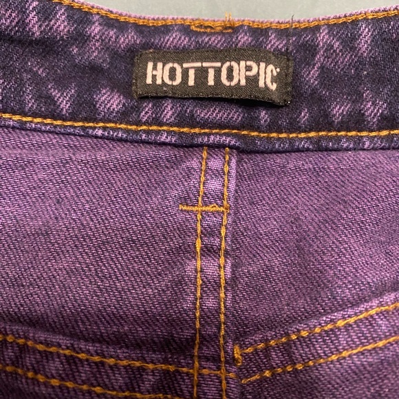 Hot Topic Acid Wash Denim Mini Skirt - Size XL - Purple - Picture 3 of 4